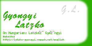 gyongyi latzko business card